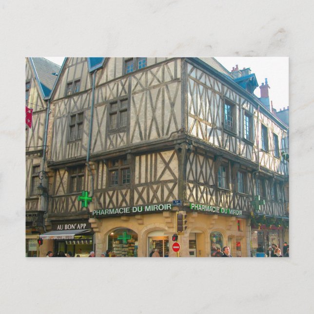 Dijon,  Mediaeval building used as a pharmacy Postcard (Front)