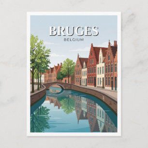 Dijver Canal Bruges Belgium Souvenir Postcard
