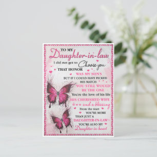 DIL Butterfly You're Also My Daughter-In-Heart Postcard