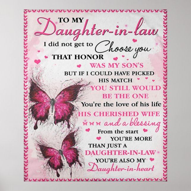 DIL Butterfly You're Also My Daughter-In-Heart Poster (Front)