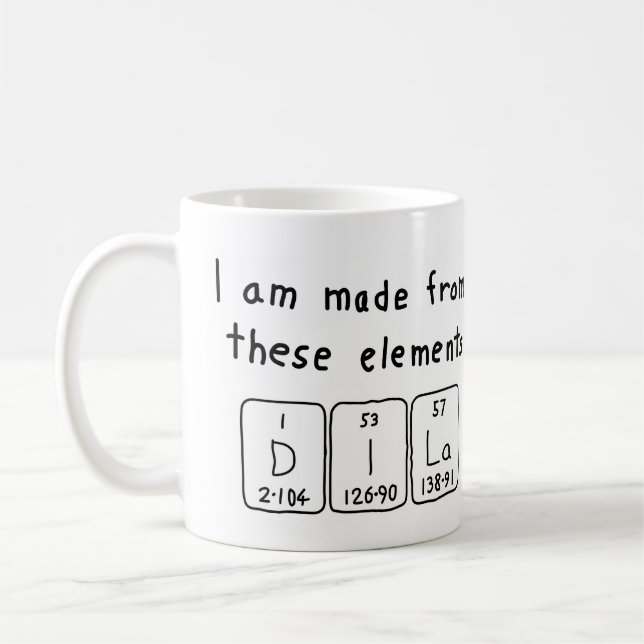 Dila periodic table name mug (Left)