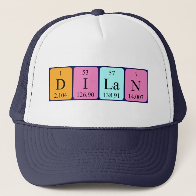 Dilan periodic table name hat (Front)