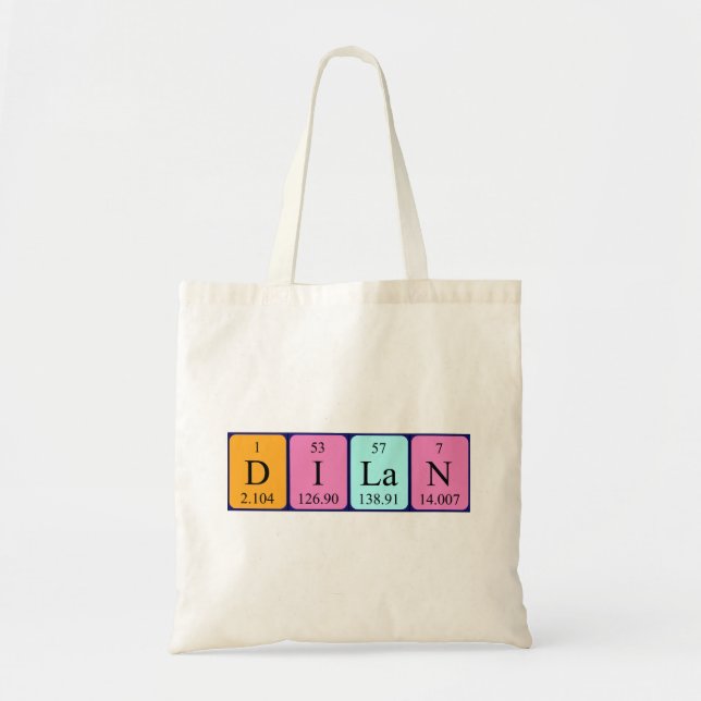 Dilan periodic table name tote bag (Front)
