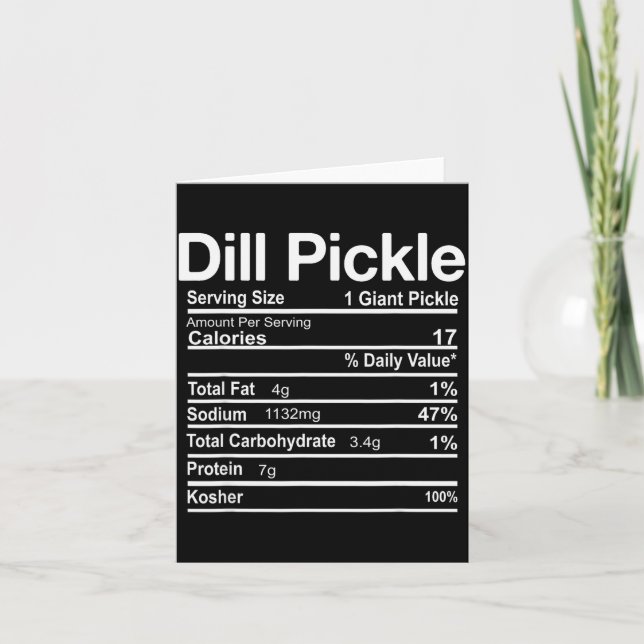 Dill Ckle Nutrition Facts Funny Thanksgiving Chris Card (Front)