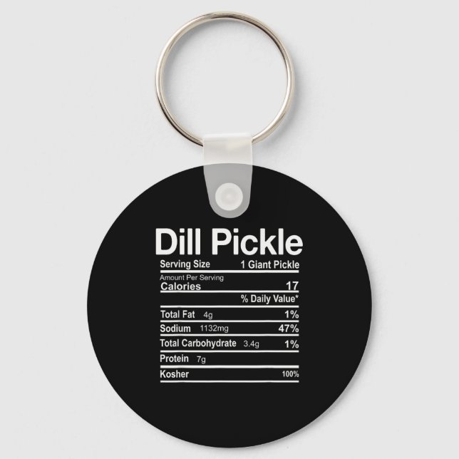 Dill Ckle Nutrition Facts Funny Thanksgiving Chris Key Ring (Front)