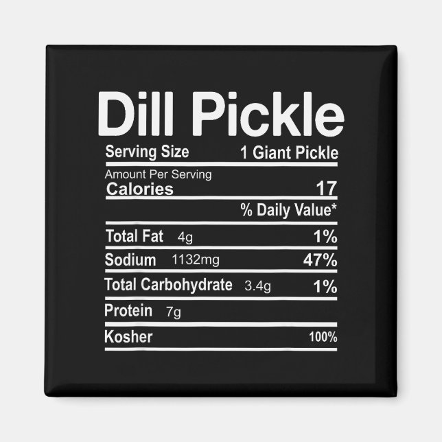 Dill Ckle Nutrition Facts Funny Thanksgiving Chris Magnet (Front)