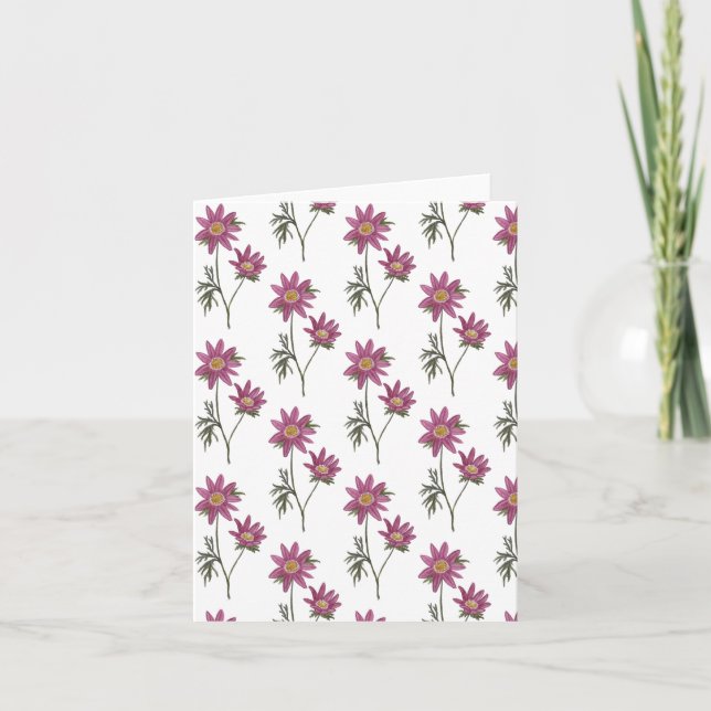 Dill Daisy Greetings Card White Pattern (Front)