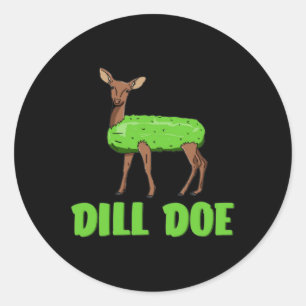 Dill Doe Funny Adult Humour Funny Nature Deer Redn Classic Round Sticker
