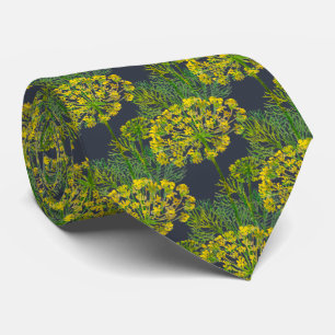 Dill Flower Watercolor Tie – Botanical Herb Illust