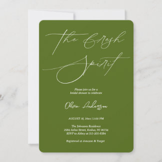 Dill Green The Fresh Spirit Bridal Shower Invitation