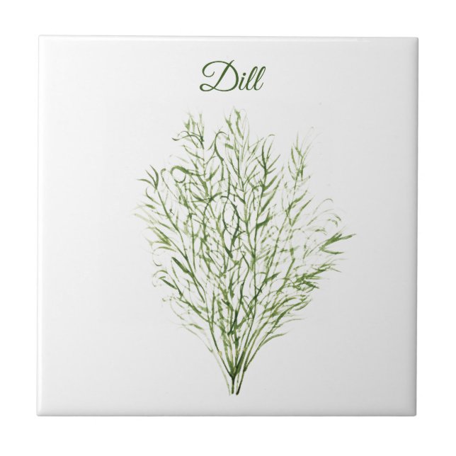 Dill Herb Greenery Kitchen Culinary Green Plant  Ceramic Tile (Front)