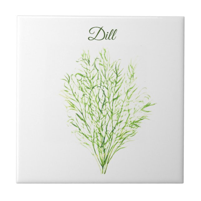 Dill Herb Greenery Kitchen Culinary Green Plant  Ceramic Tile (Front)