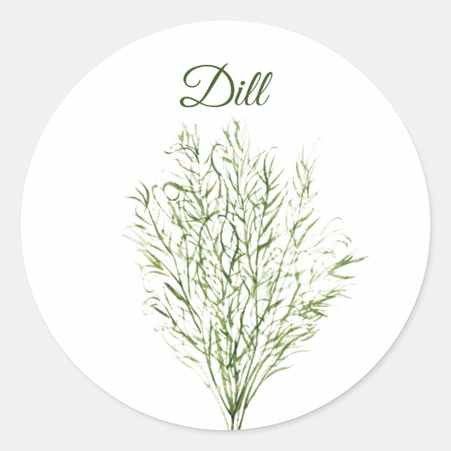 Dill Herb Greenery Kitchen Culinary Green Plant  Classic Round Sticker (Front)