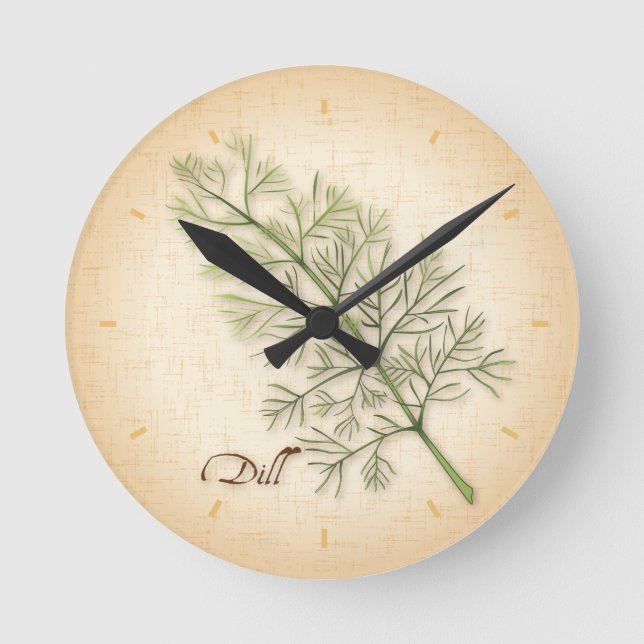 Dill Herb round Clock (Front)