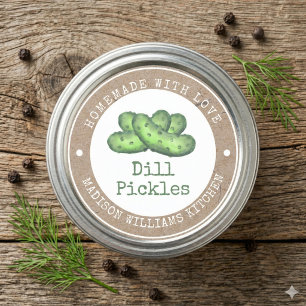 Dill Pickle Canning Label Homemade with Love