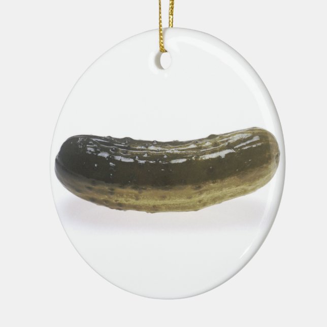 Dill Pickle Ceramic Ornament (Left)