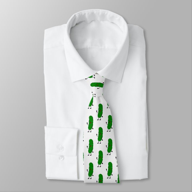 Dill Pickle In Glasses On White Tie (Tied)