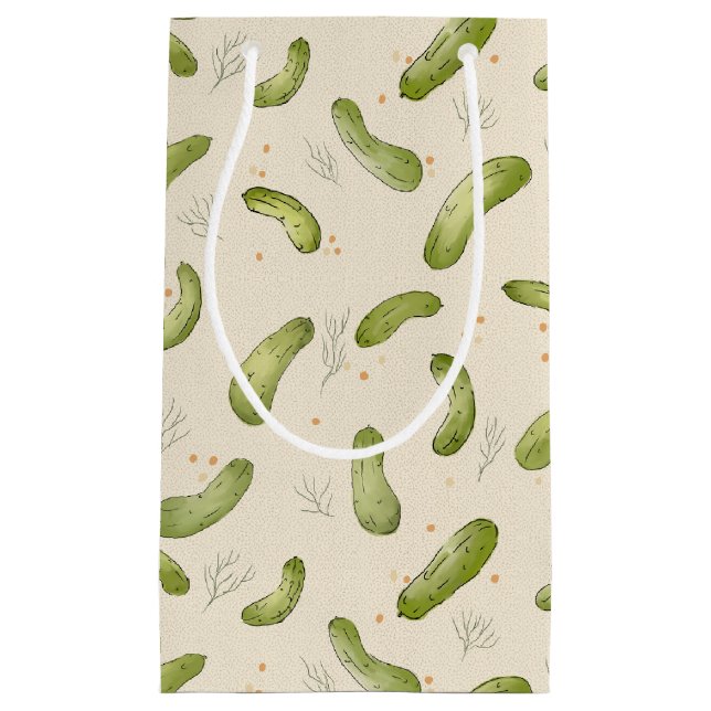 Dill Pickle Pattern  Small Gift Bag (Front)