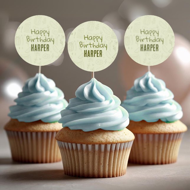 Dill Pickle Stickers Cupcake Toppers (Creator Uploaded)
