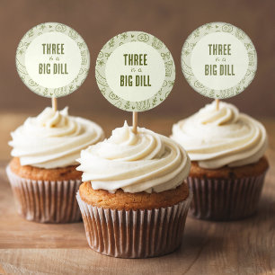 Dill Pickle Stickers Cupcake Toppers