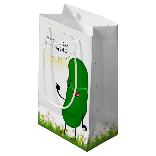Dill Pickle with Green Glasses Small Gift Bag (Front Angled)