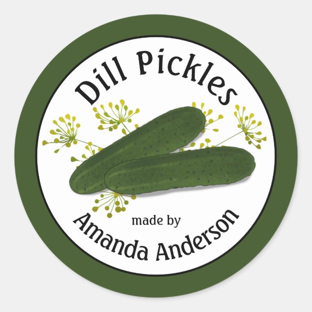Dill Pickles 3"  Classic Round Sticker (Front)