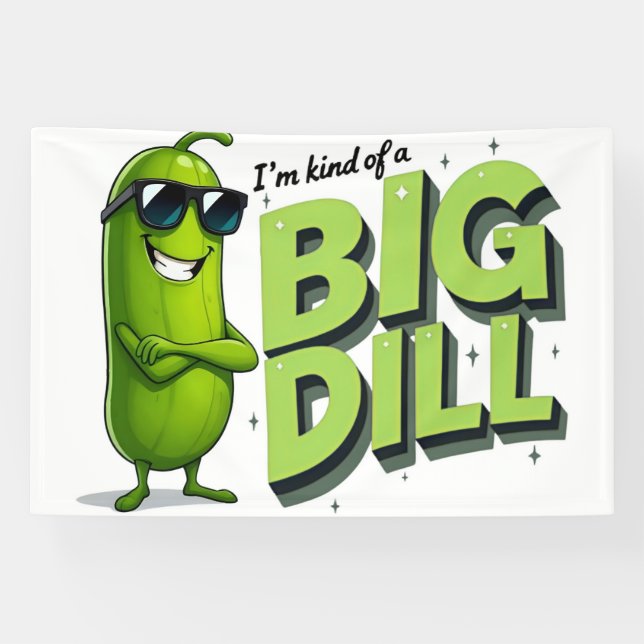 Dill Pickles Lovers Gift - Funny Cartoon Designs Banner (Horizontal)