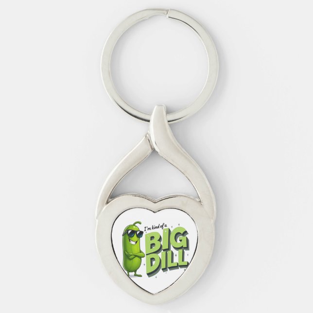 Dill Pickles Lovers Gift - Funny Cartoon Designs Key Ring (Front)