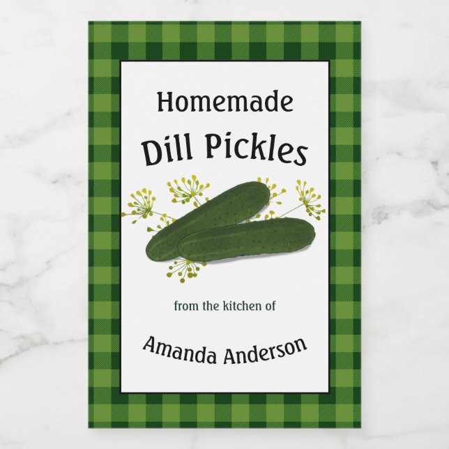 Dill Pickles Plaid V Food Label (Single Label)