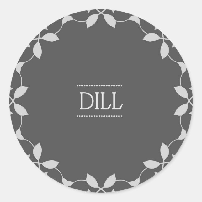 Dill Spice Jar Sticker Labels (Front)