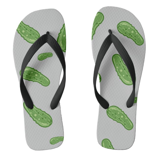 Dill With It Design - Adult Flip Flops, Wide Strap Thongs (Footbed)