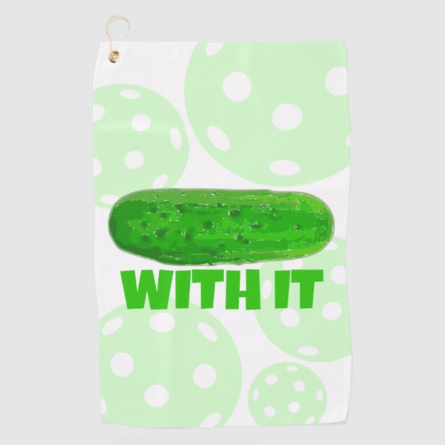 Dill With It Pickleball Funny Sport Towel (Front)