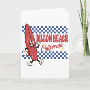 Dillon Beach California Retro Surfer Vintage Beach Card