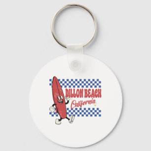 Dillon Beach California Retro Surfer Vintage Beach Key Ring