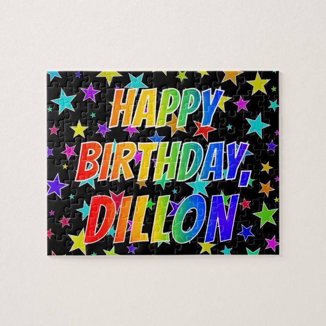 "DILLON" First Name, Fun "HAPPY BIRTHDAY" Jigsaw Puzzle (Horizontal)