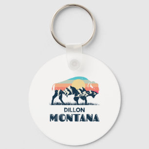 Dillon Montana Vintage Hiking Bison Nature  Key Ring