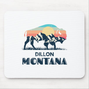 Dillon Montana Vintage Hiking Bison Nature Mouse Pad