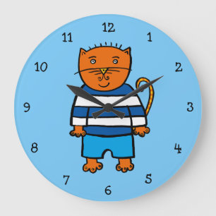 Dillon the Cat Large Clock