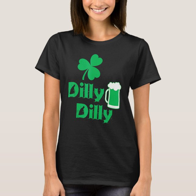 Dilly Clover Leaf Lucky Irish St Patrick's Day Bee T-Shirt (Front)