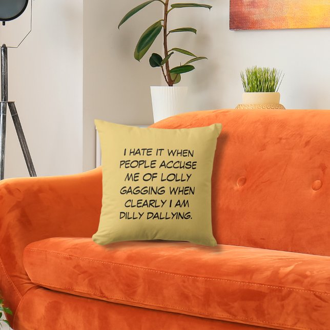 Dilly Dally Yellow Haze Throw Pillow (Creator Uploaded)