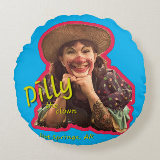 Dilly the clown round pillow