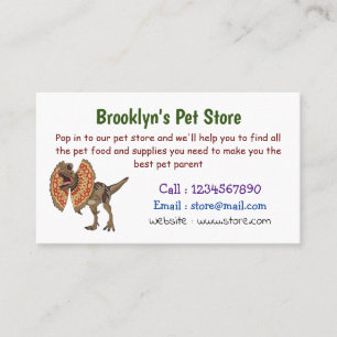 Dilophosaurus cartoon illustration business card