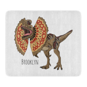 Dilophosaurus cartoon illustration cutting board