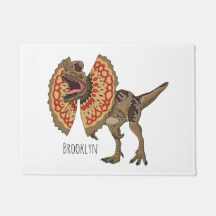 Dilophosaurus cartoon illustration  doormat