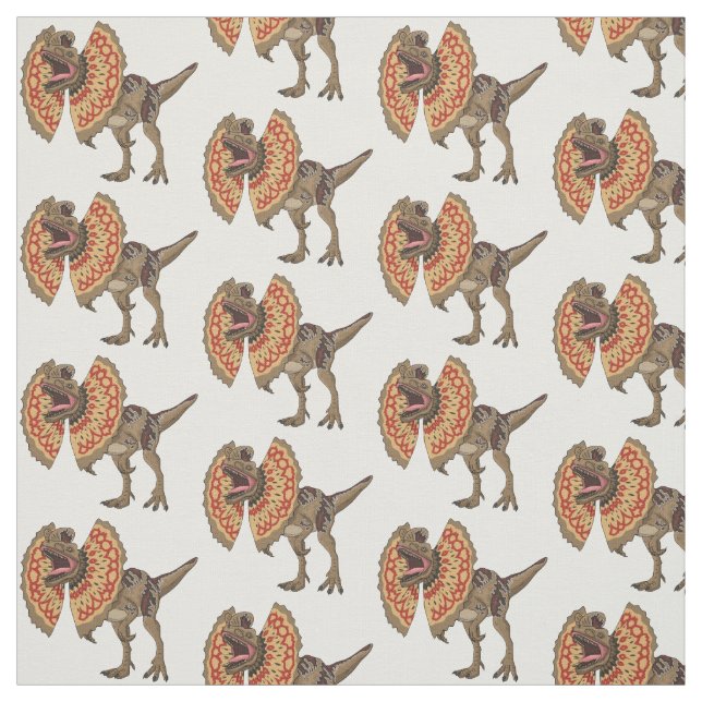 Dilophosaurus cartoon illustration fabric (Swatch)
