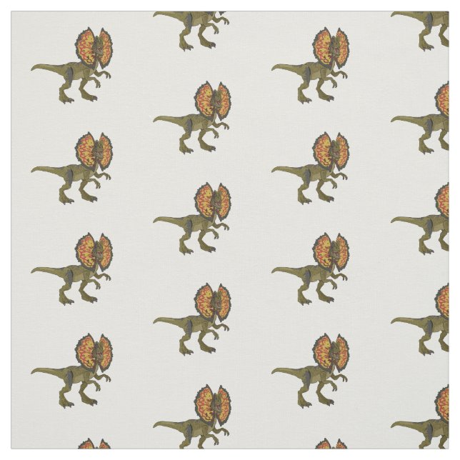 Dilophosaurus cartoon illustration fabric (Swatch)