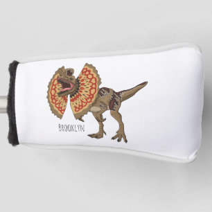 Dilophosaurus cartoon illustration  golf head cover