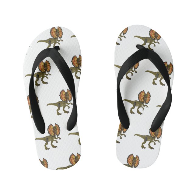 Dilophosaurus cartoon illustration kid's thongs (Footbed)
