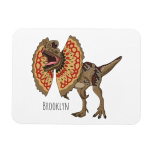 Dilophosaurus cartoon illustration  magnet