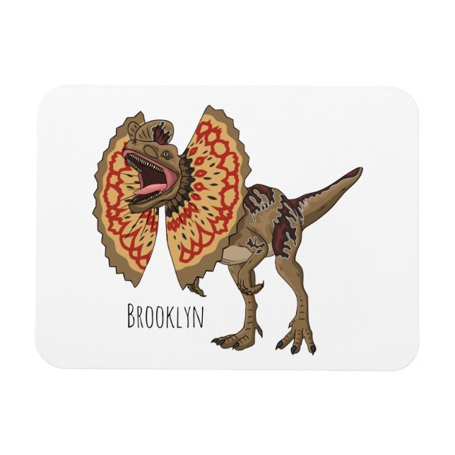 Dilophosaurus cartoon illustration  magnet (Horizontal)